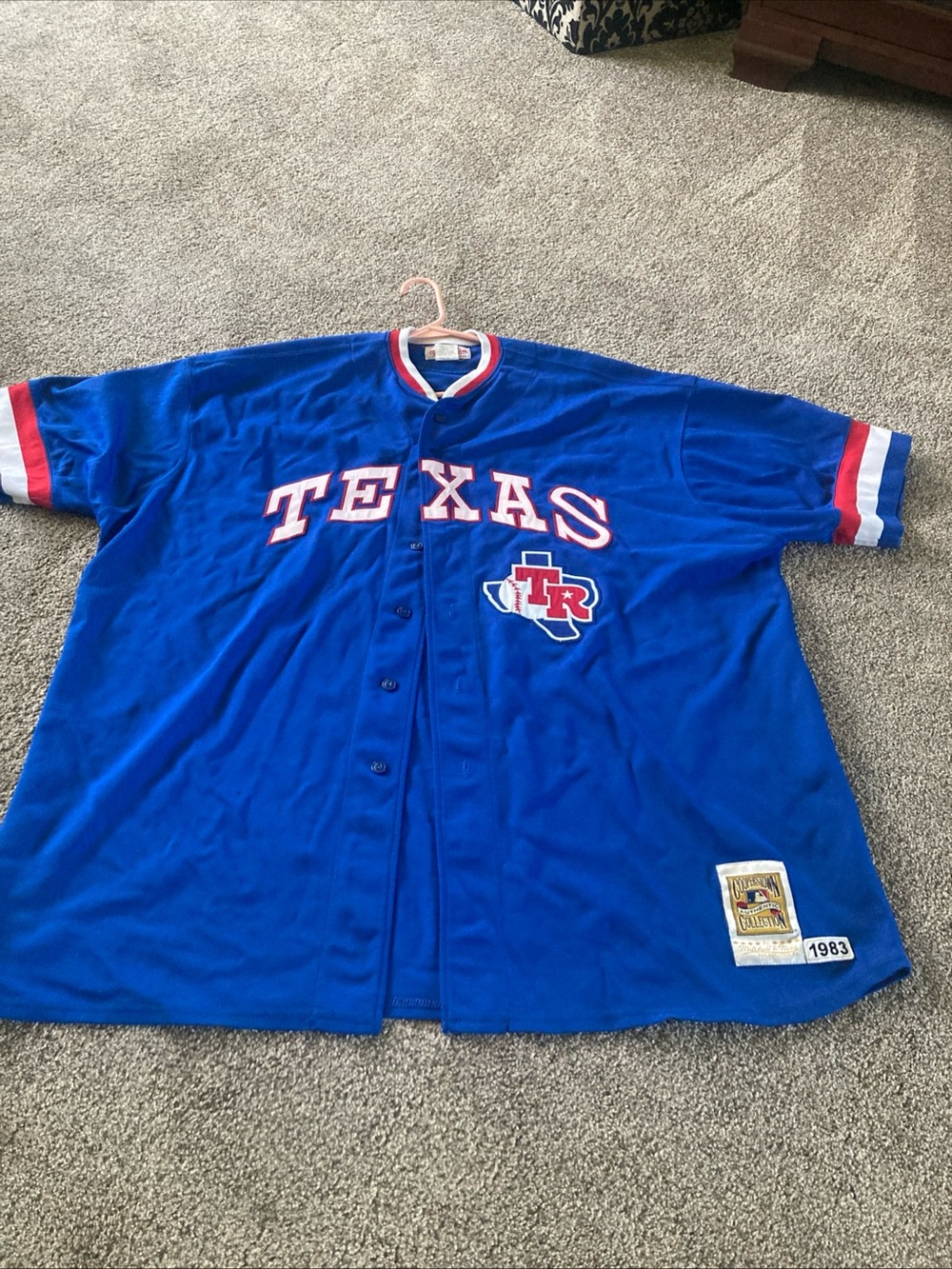 Authentic Texas Rangers Mitchell & Ness MLB Buddy Bell Baseball Jersey Sz 44 VTG